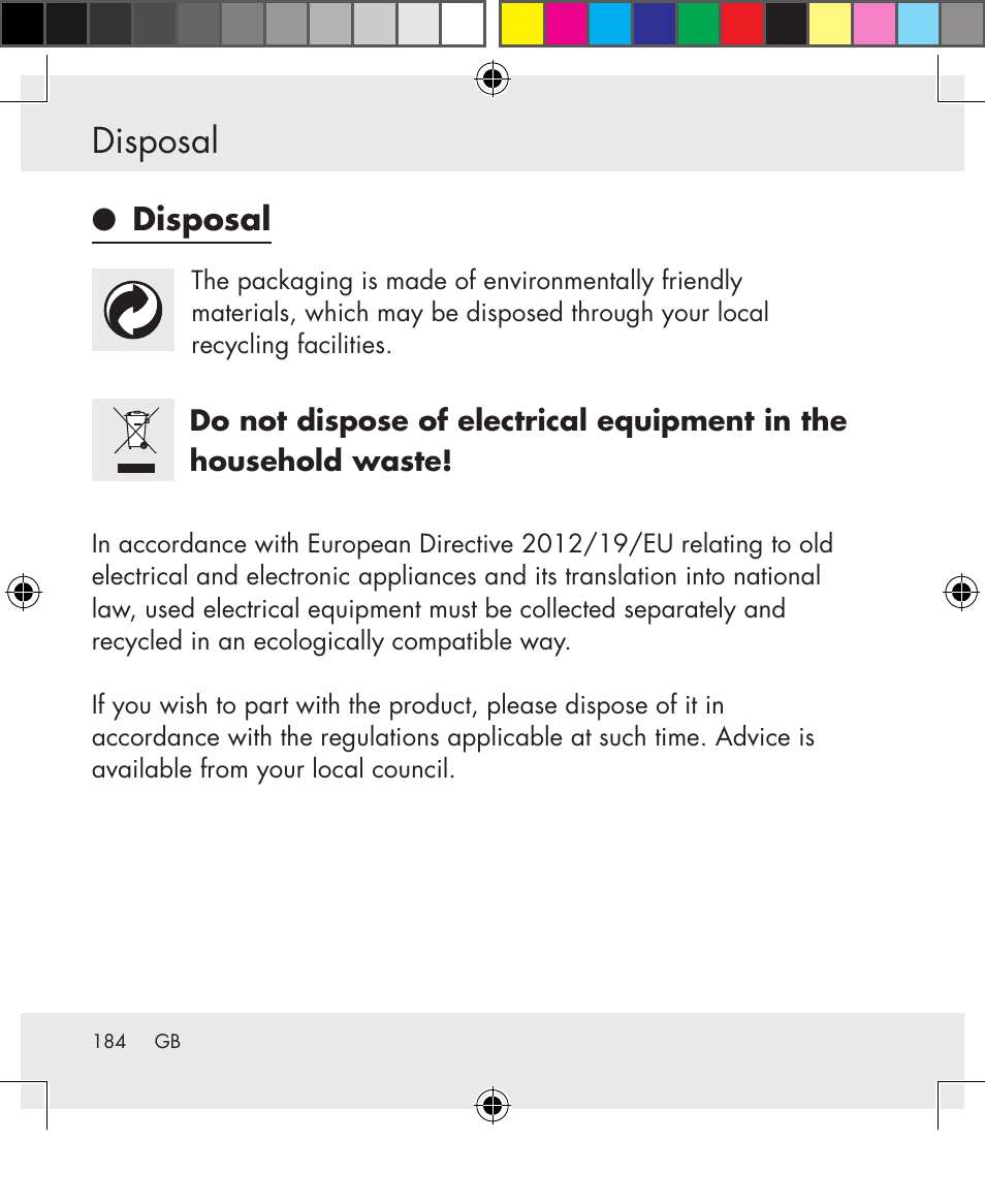 Disposal | Silvercrest SWS-A1 User Manual | Page 184 / 190