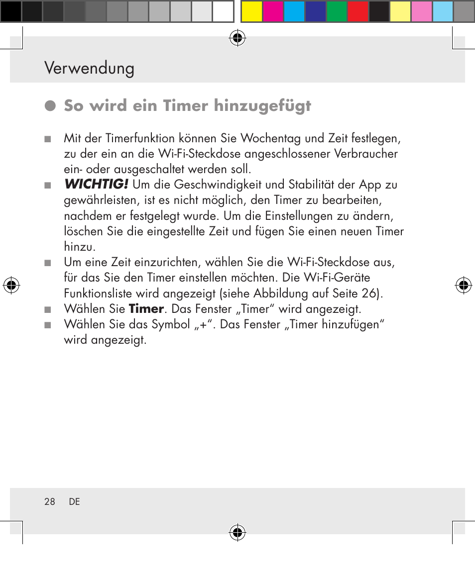 Verwendung, So wird ein timer hinzugefügt | Silvercrest SWS-A1 User Manual | Page 28 / 190