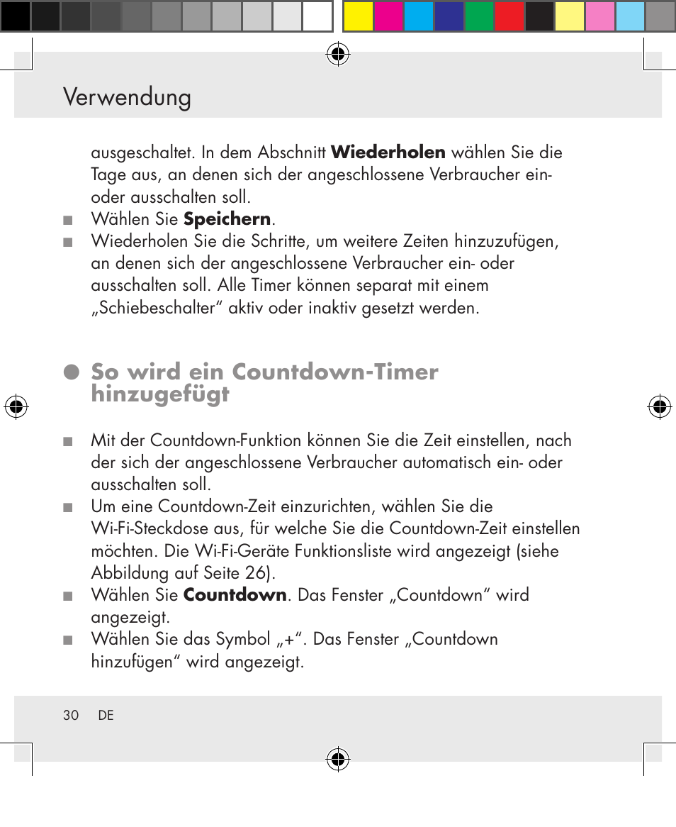 Verwendung, So wird ein countdown‑timer hinzugefügt | Silvercrest SWS-A1 User Manual | Page 30 / 190