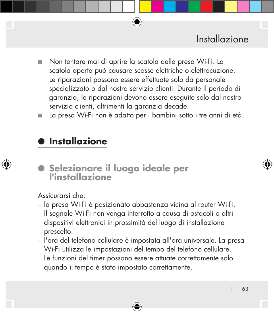 Installazione | Silvercrest SWS-A1 User Manual | Page 63 / 190