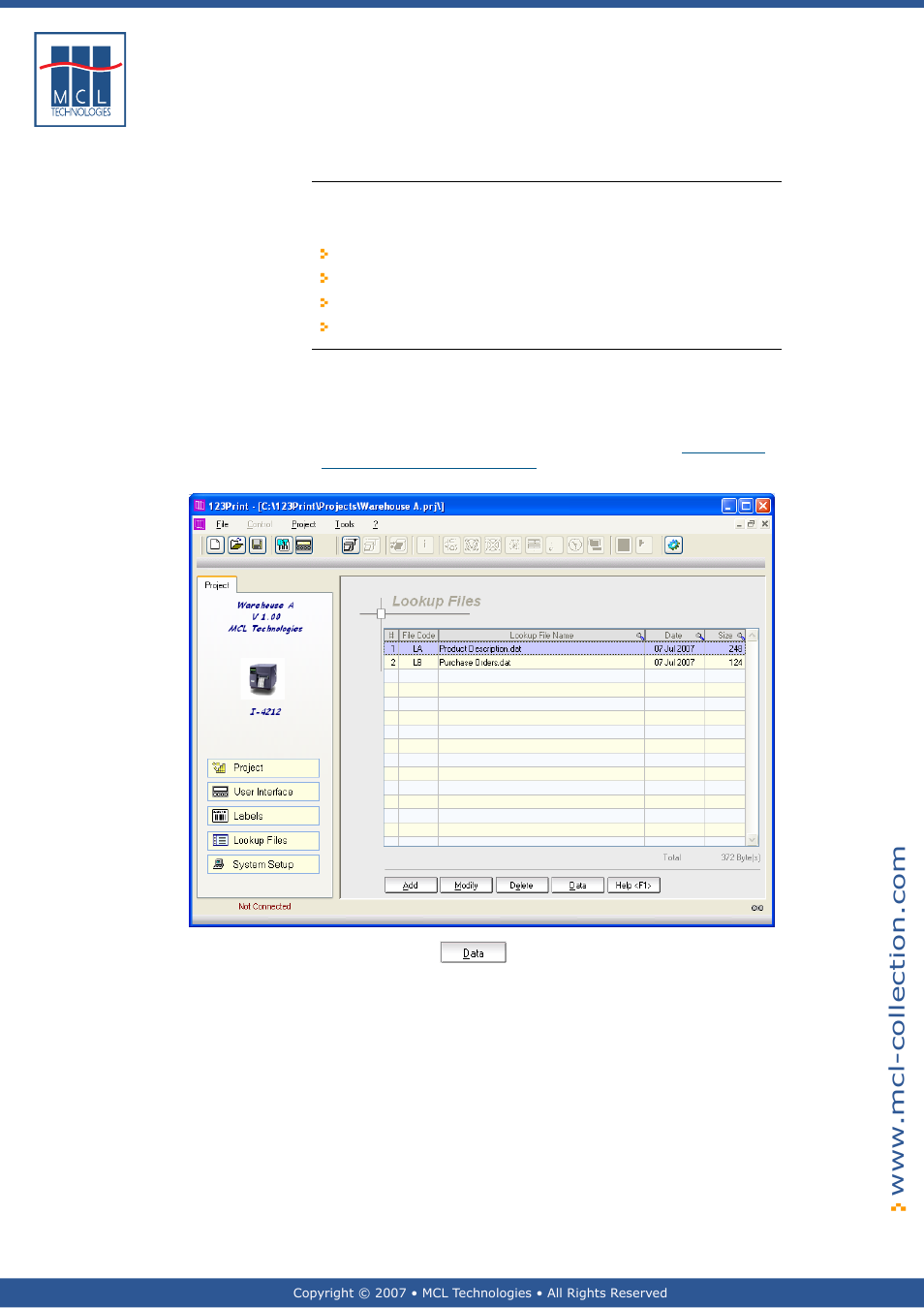 Edit lookup file data, General introduction, Edit data | Datamax 123 Print v1.1x User Manual | Page 104 / 226