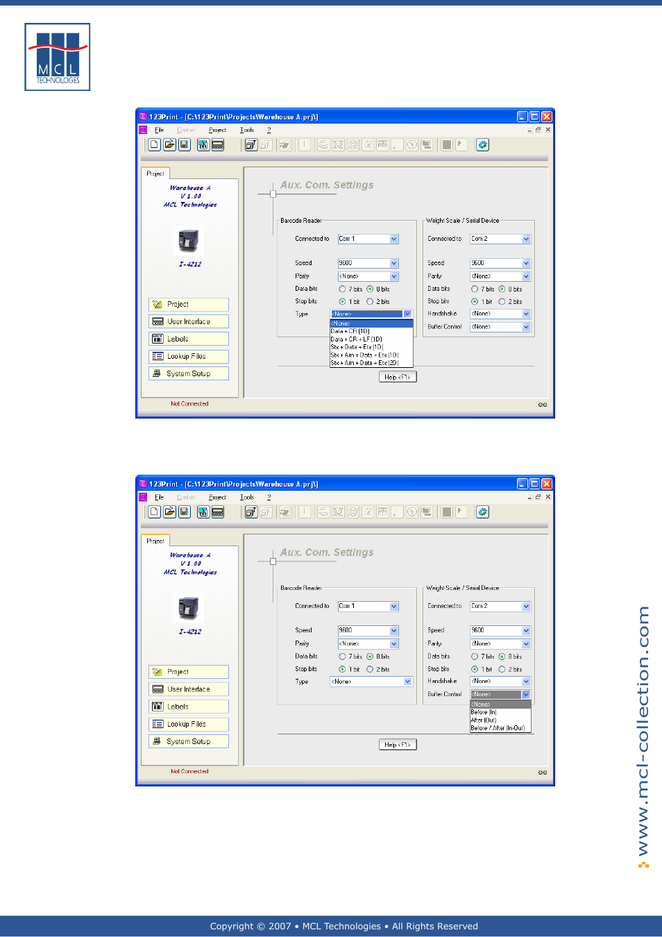 Com 2 | Datamax 123 Print v1.1x User Manual | Page 117 / 226