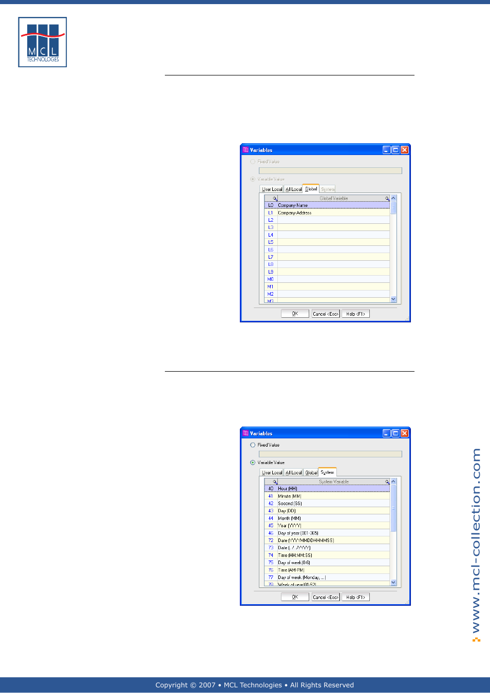 Global, System | Datamax 123 Print v1.1x User Manual | Page 133 / 226