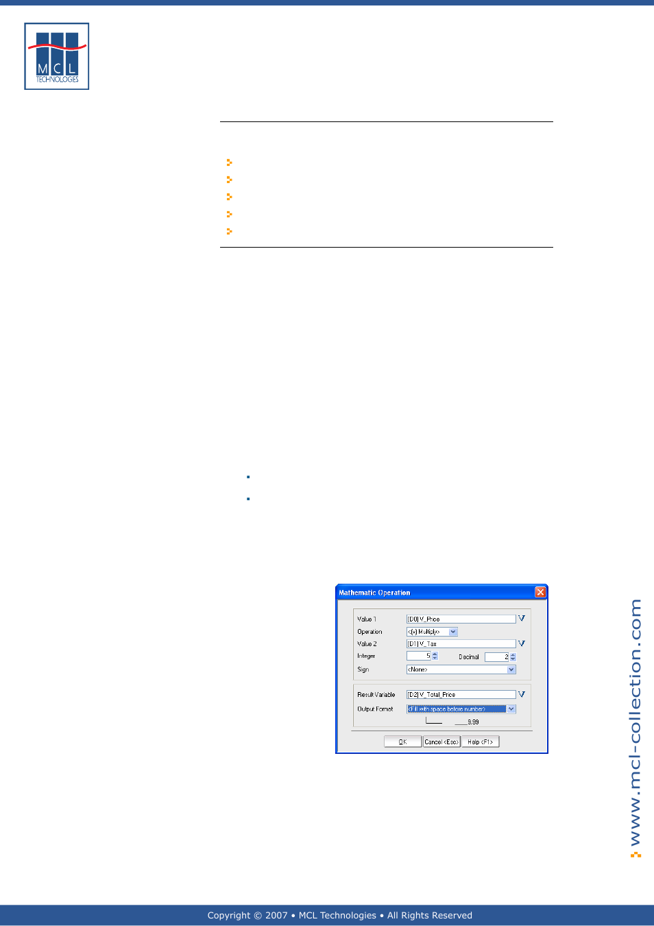 Mathematic operation, General introduction, Example | Datamax 123 Print v1.1x User Manual | Page 149 / 226