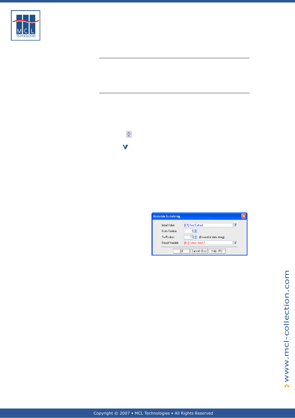 Variable substring, General introduction, Examples | Datamax 123 Print v1.1x User Manual | Page 170 / 226