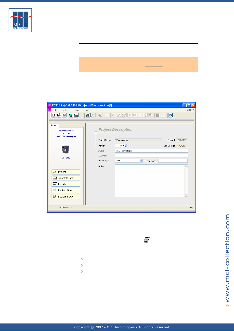 Connect / disconnect printer, General introduction, Connect | Section 7.1, Connect/disconnect printer | Datamax 123 Print v1.1x User Manual | Page 183 / 226
