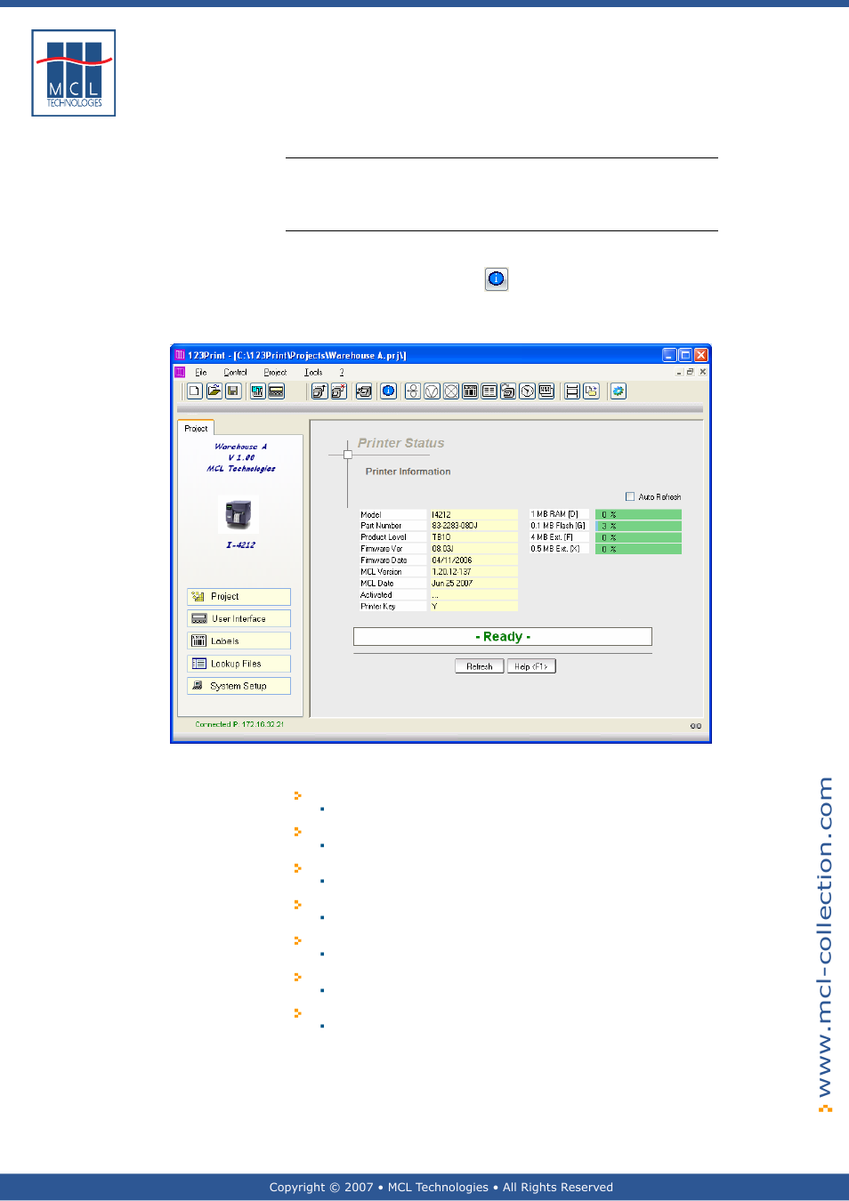 Printer status, General introduction | Datamax 123 Print v1.1x User Manual | Page 187 / 226