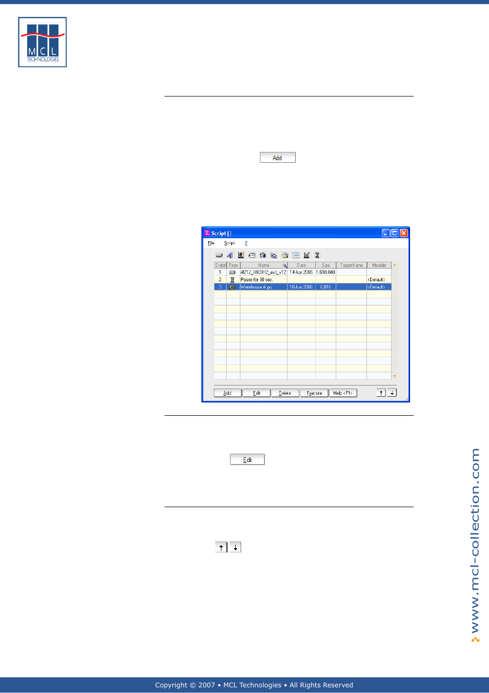 Script building, Script add action, Script edit action | Script action order | Datamax 123 Print v1.1x User Manual | Page 212 / 226