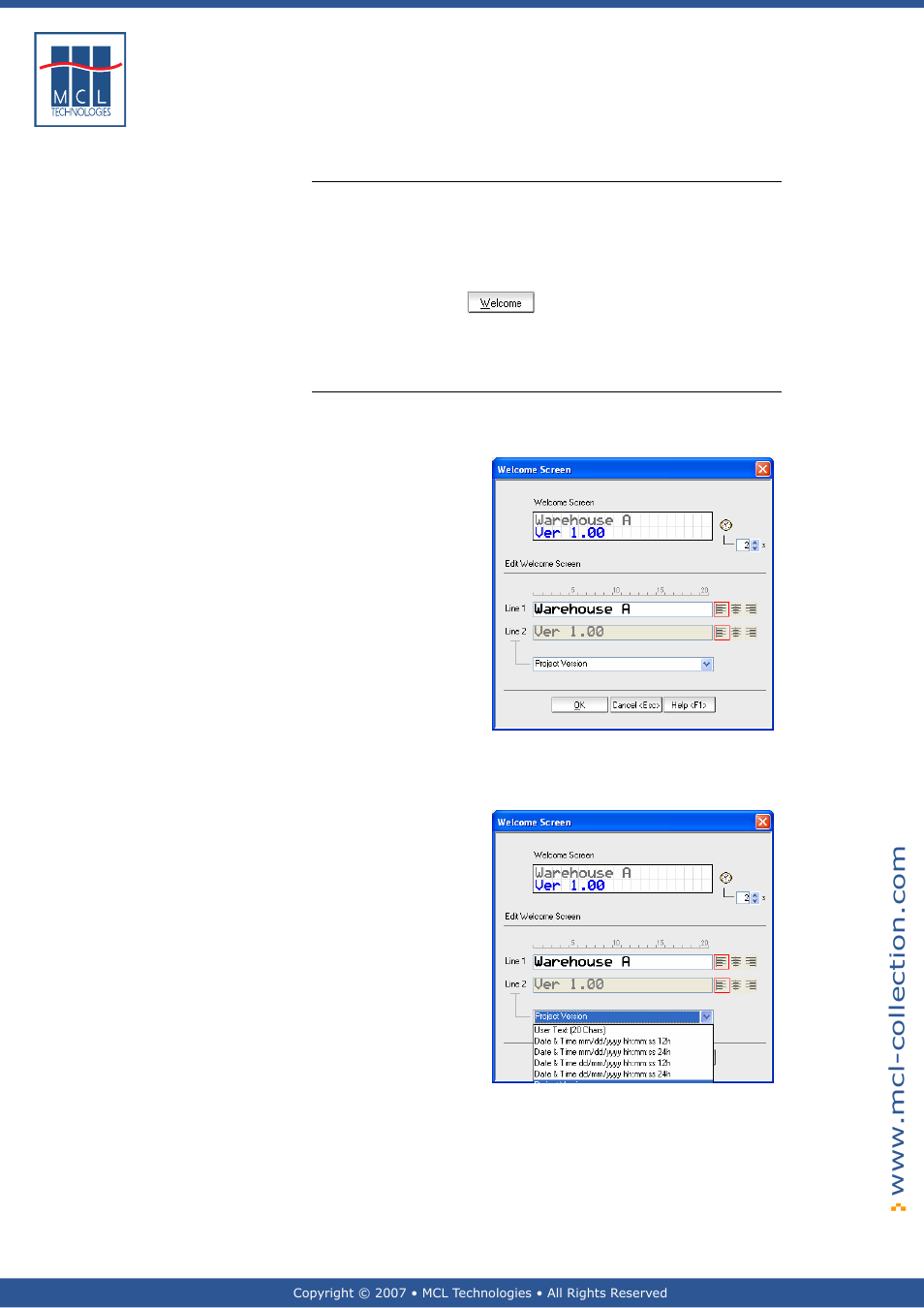 Welcome screen, Text display | Datamax 123 Print v1.1x User Manual | Page 38 / 226