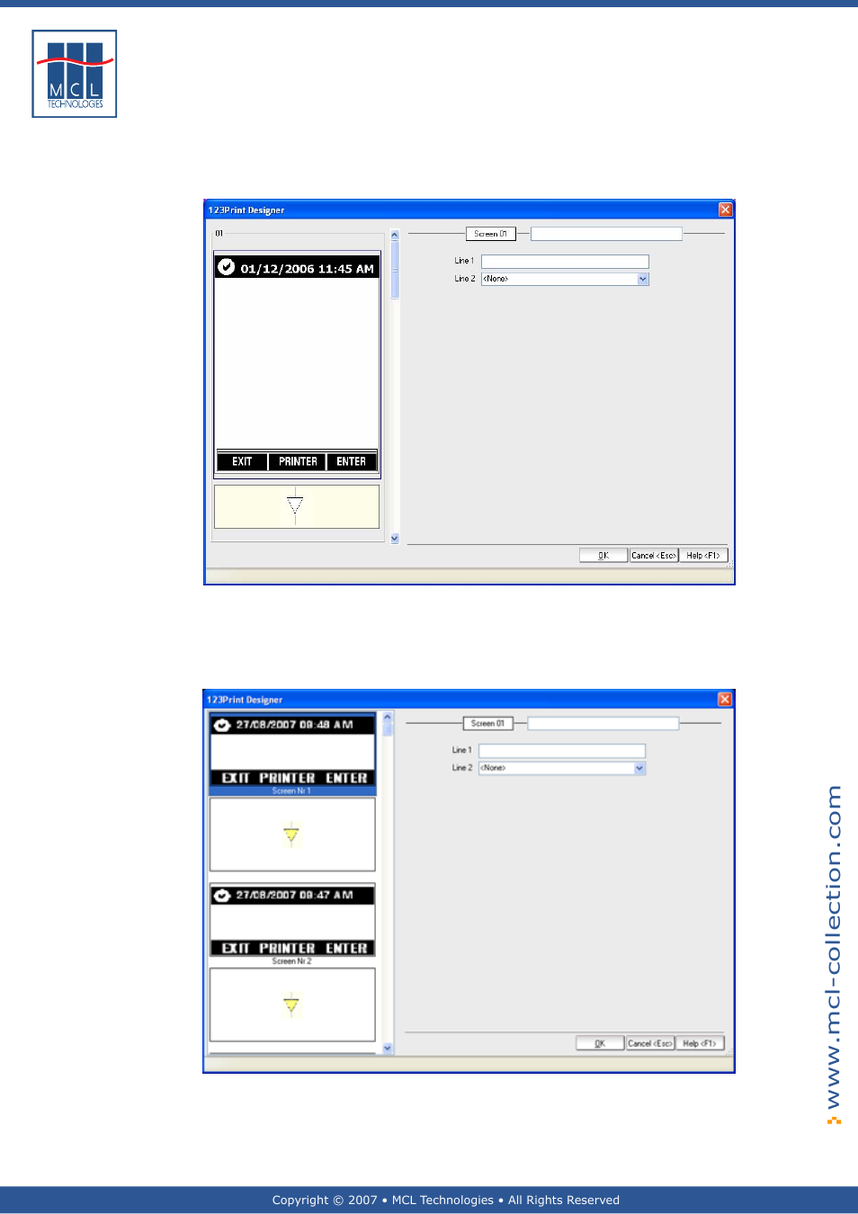 Graphical display - large, Graphical display - small | Datamax 123 Print v1.1x User Manual | Page 56 / 226