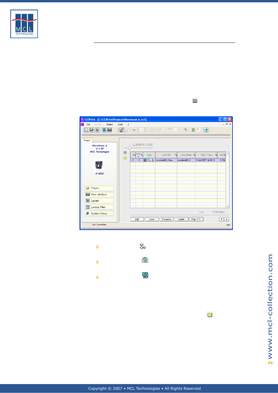 Labels list | Datamax 123 Print v1.1x User Manual | Page 87 / 226