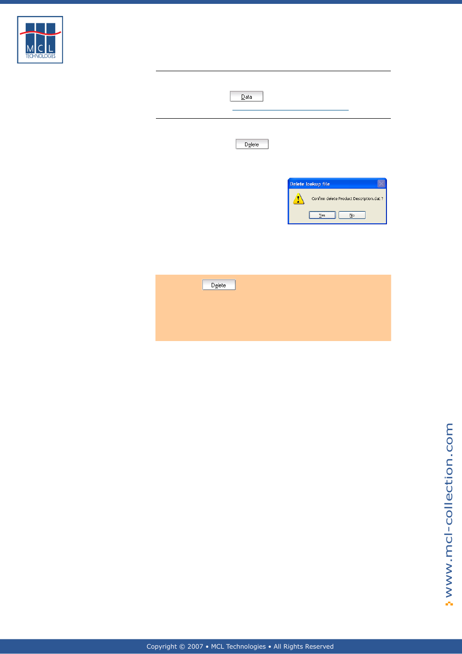 Lookup file data, Delete lookup file | Datamax 123 Print v1.1x User Manual | Page 90 / 226