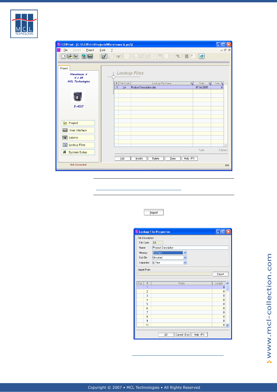 Add lookup file from scratch, Add lookup file from import | Datamax 123 Print v1.1x User Manual | Page 94 / 226