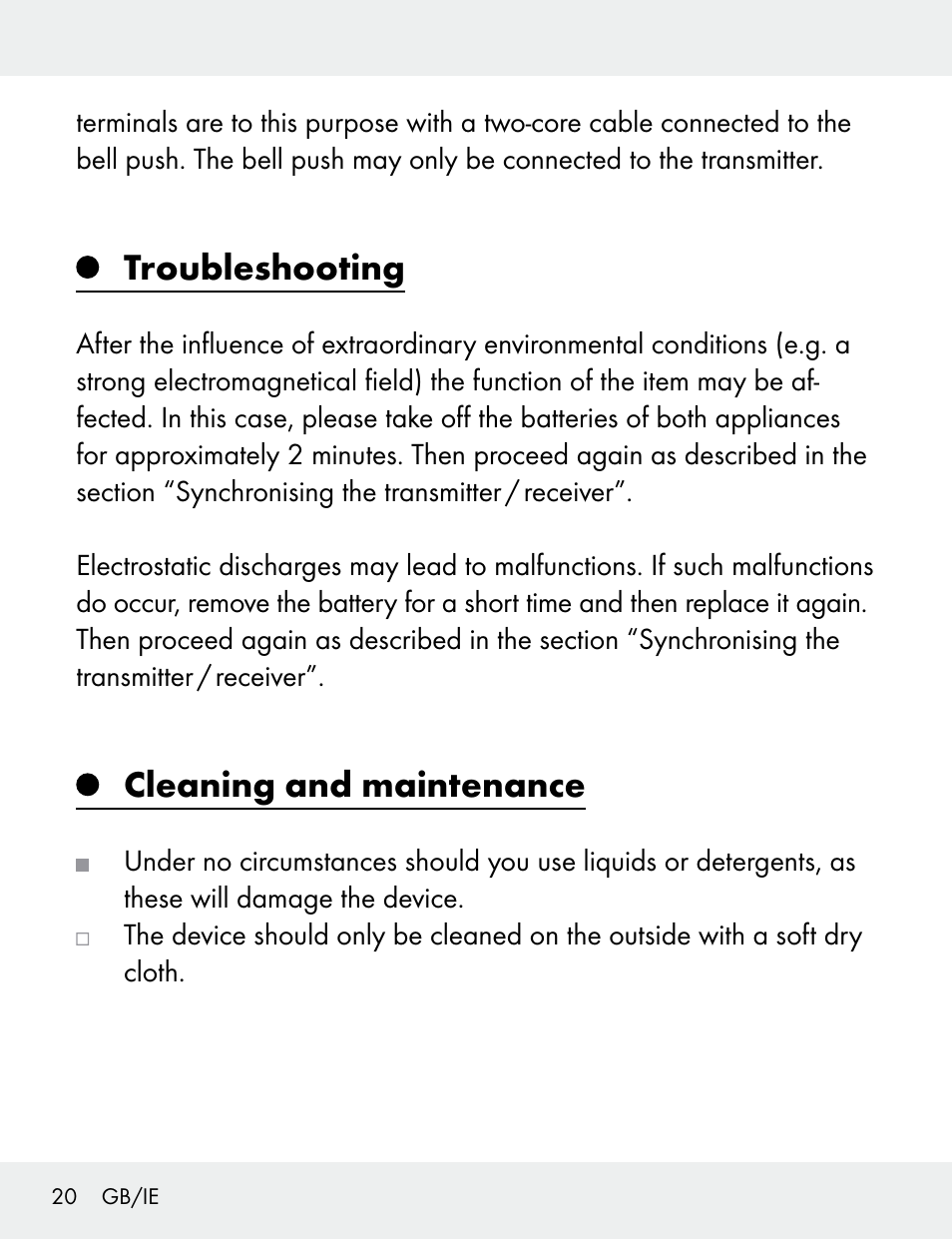 Troubleshooting, Cleaning and maintenance | Silvercrest 104412-14-01/104412-14-02 User Manual | Page 20 / 97