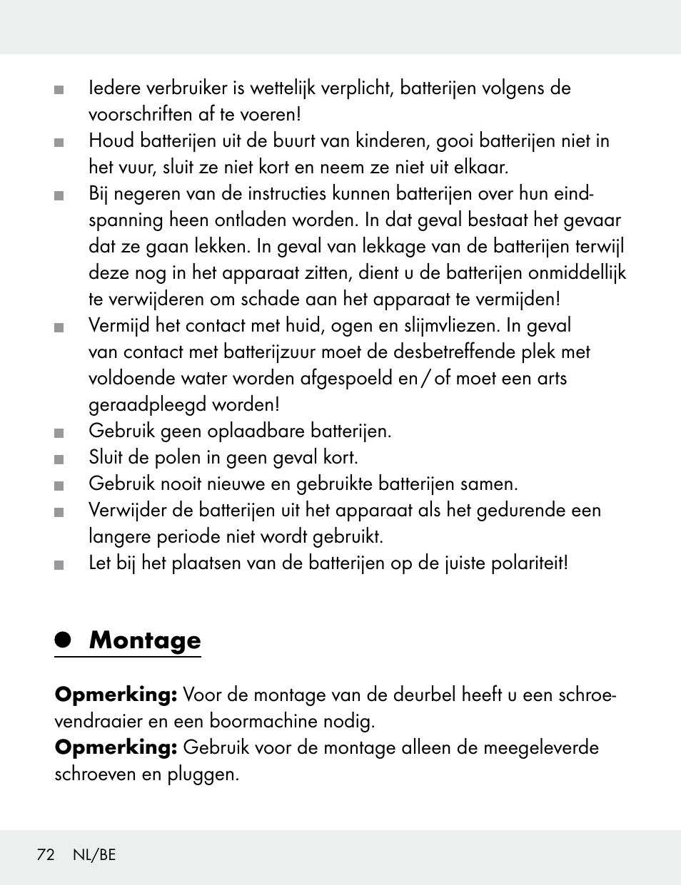 Montage | Silvercrest 104412-14-01/104412-14-02 User Manual | Page 72 / 97