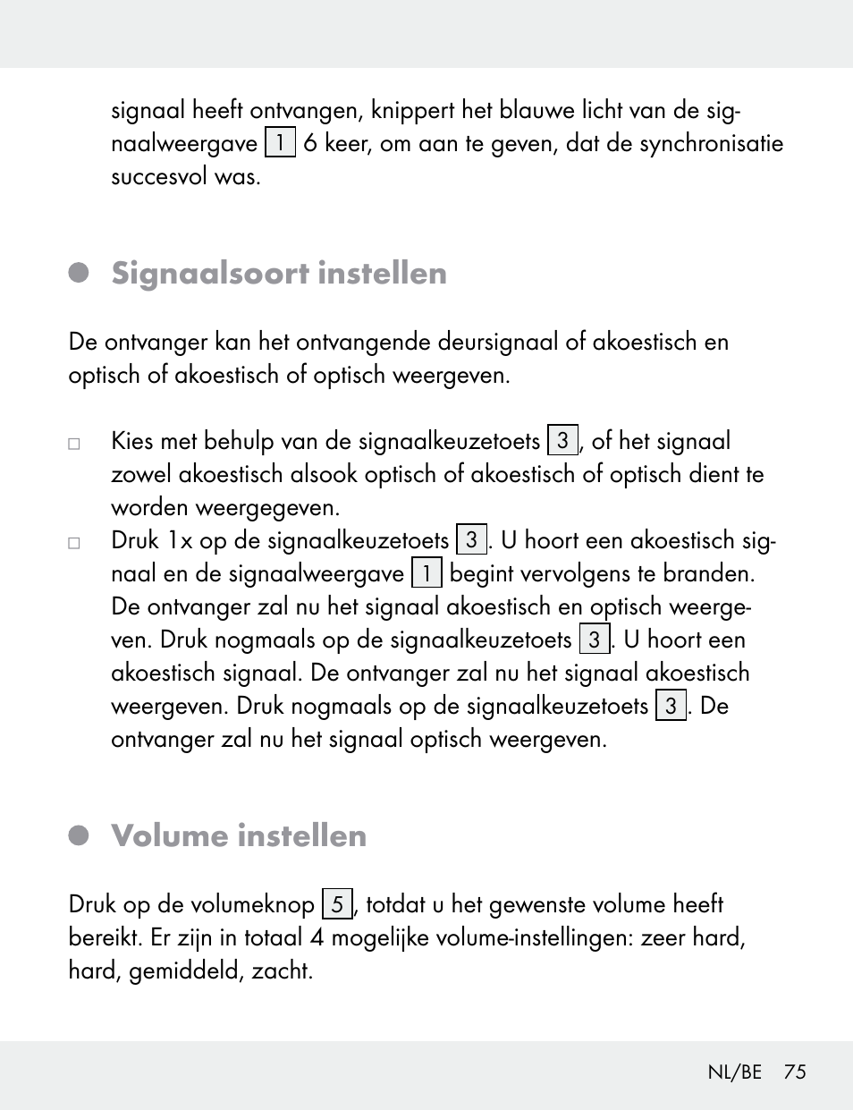 Signaalsoort instellen, Volume instellen | Silvercrest 104412-14-01/104412-14-02 User Manual | Page 75 / 97