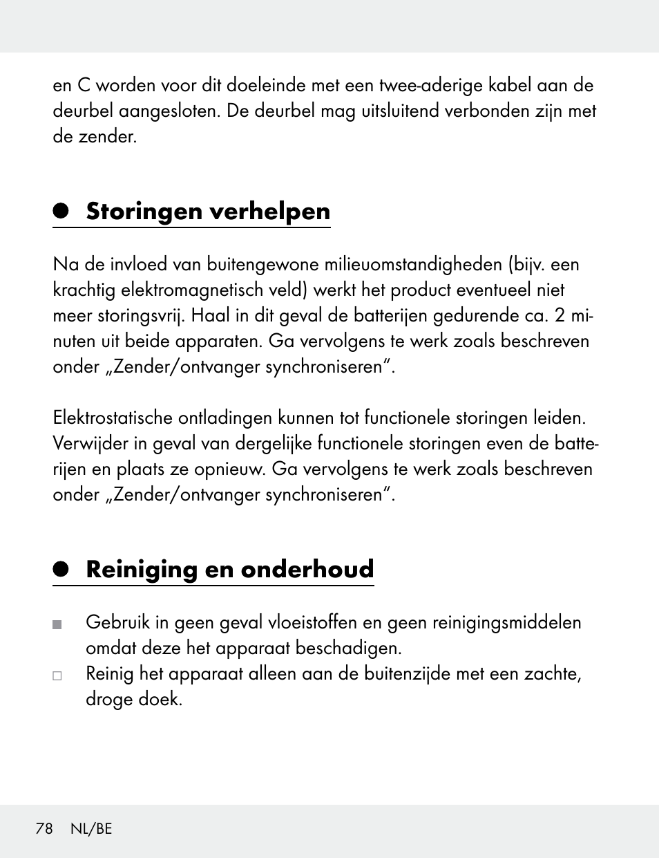 Storingen verhelpen, Reiniging en onderhoud | Silvercrest 104412-14-01/104412-14-02 User Manual | Page 78 / 97