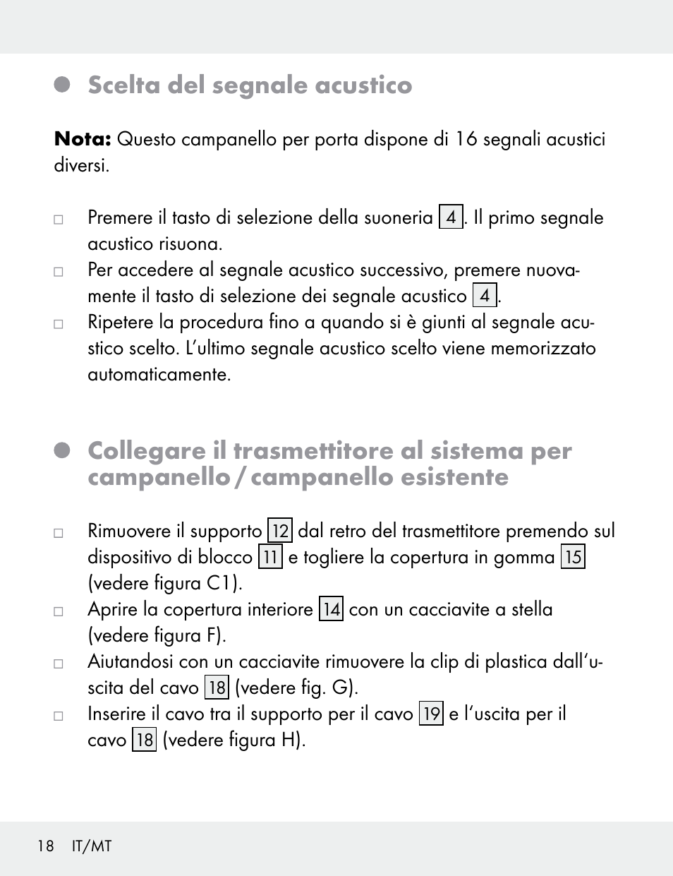 Scelta del segnale acustico | Silvercrest 104412-14-01/104412-14-02 User Manual | Page 18 / 69