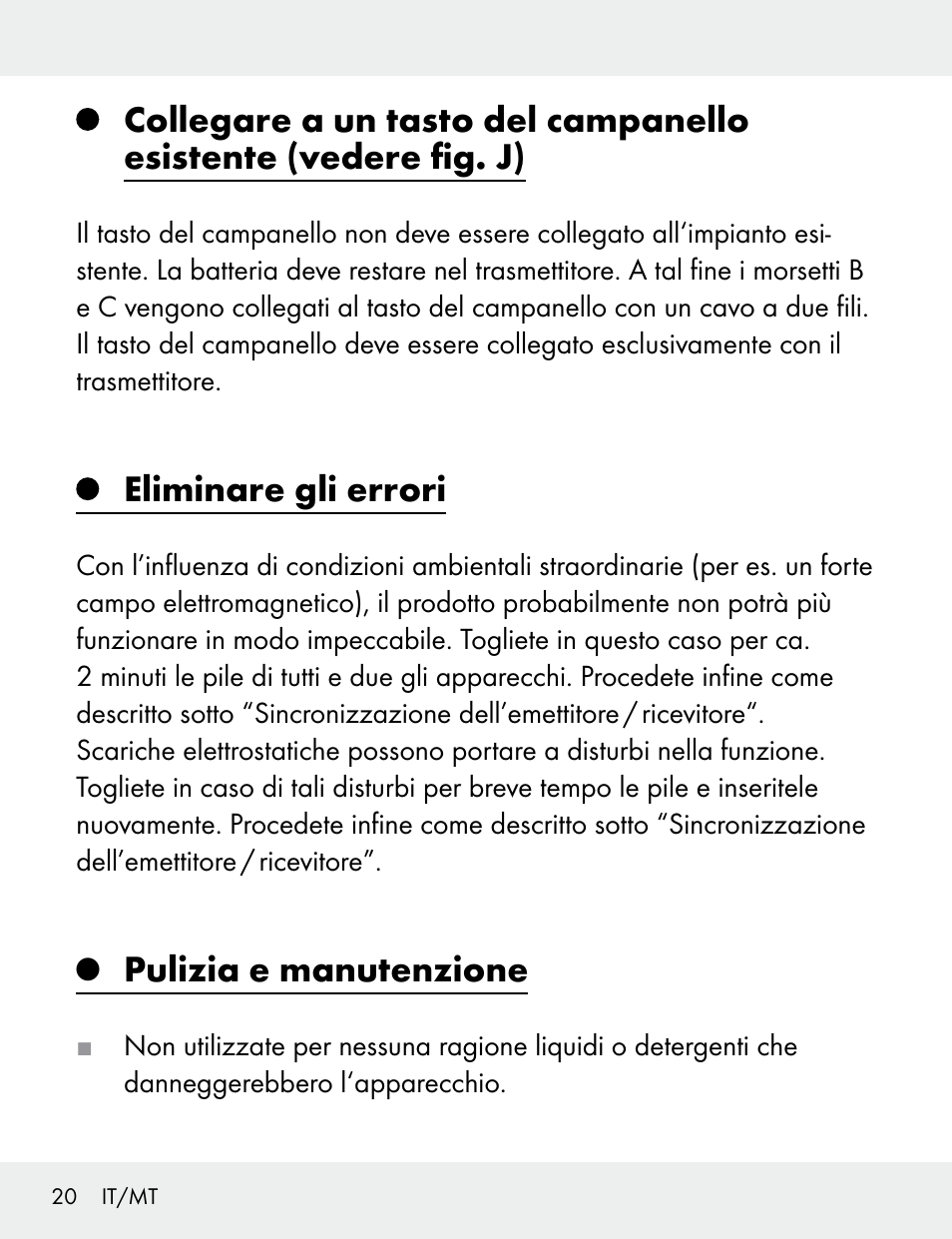 Eliminare gli errori, Pulizia e manutenzione | Silvercrest 104412-14-01/104412-14-02 User Manual | Page 20 / 69