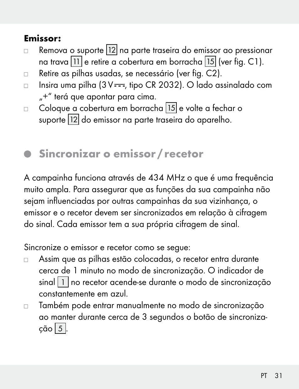Sincronizar o emissor / recetor | Silvercrest 104412-14-01/104412-14-02 User Manual | Page 31 / 69