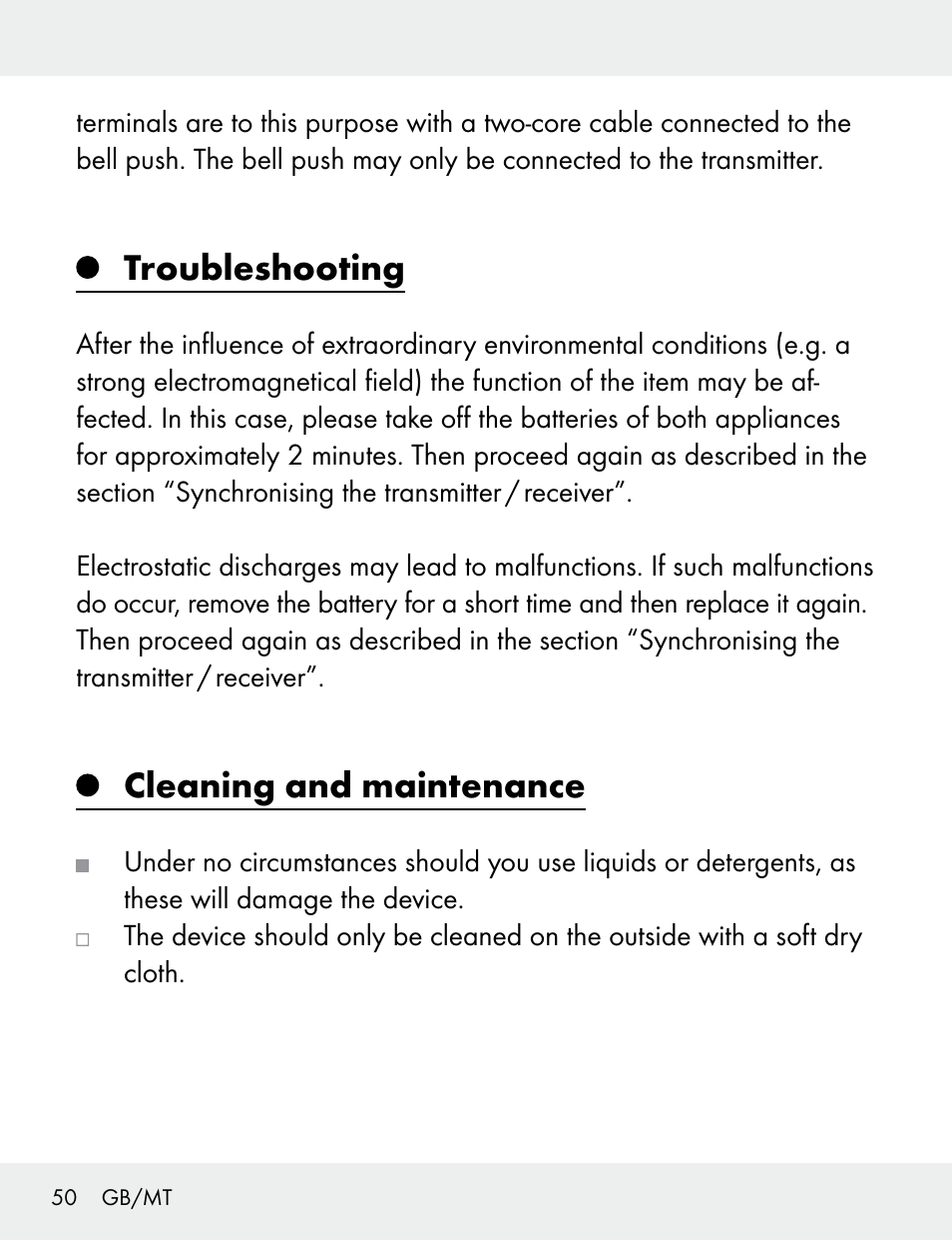 Troubleshooting, Cleaning and maintenance | Silvercrest 104412-14-01/104412-14-02 User Manual | Page 50 / 69