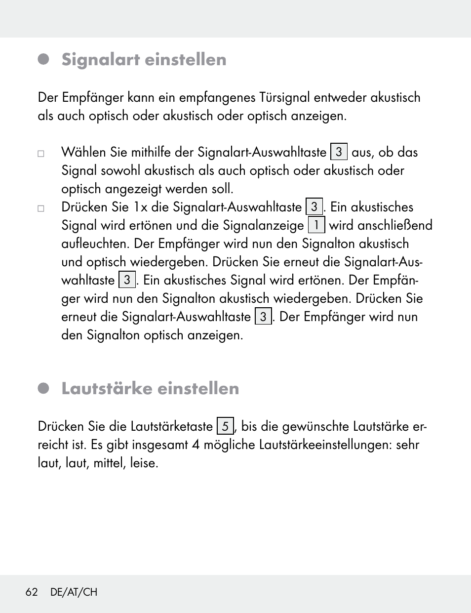 Signalart einstellen, Lautstärke einstellen | Silvercrest 104412-14-01/104412-14-02 User Manual | Page 62 / 69