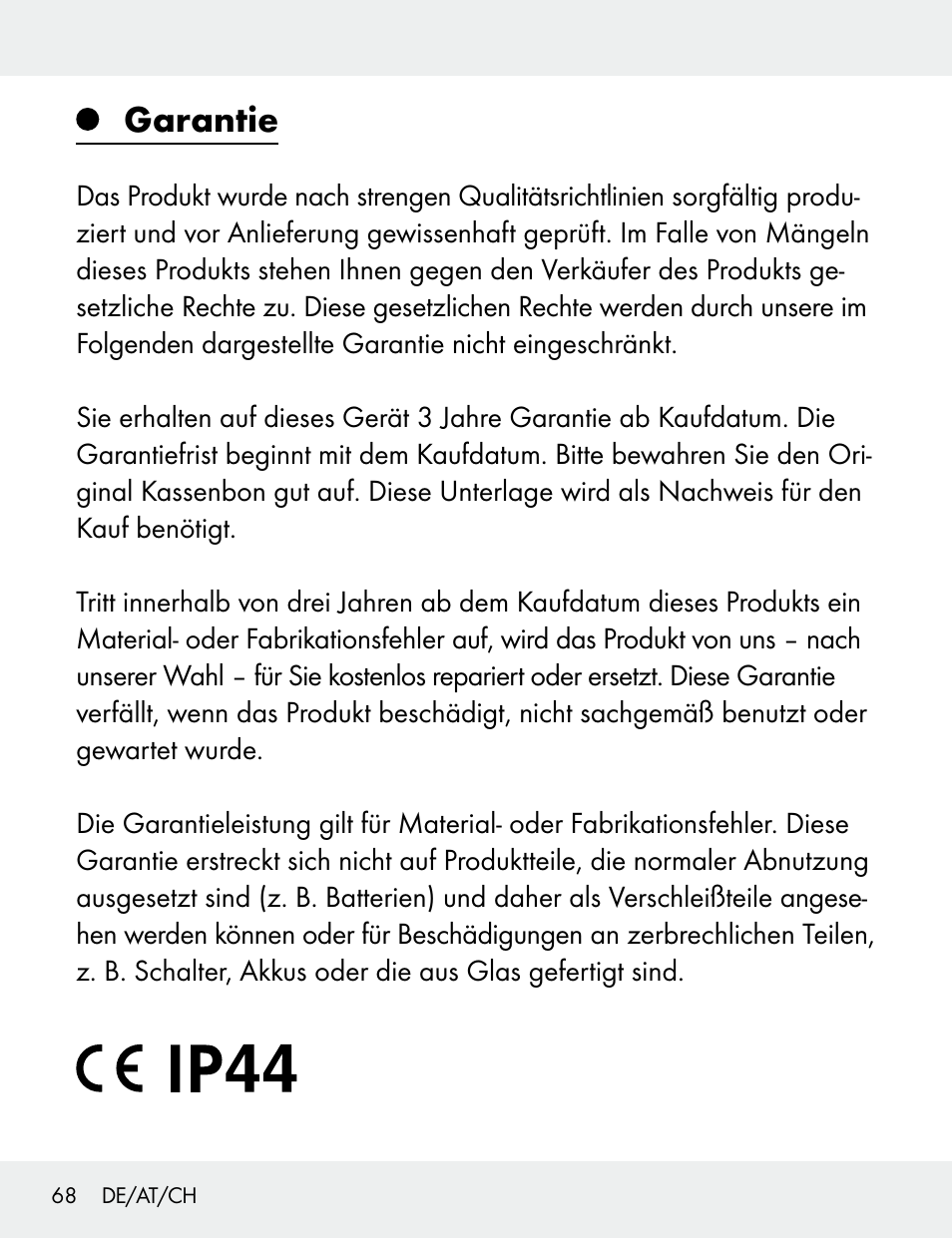 Garantie | Silvercrest 104412-14-01/104412-14-02 User Manual | Page 68 / 69
