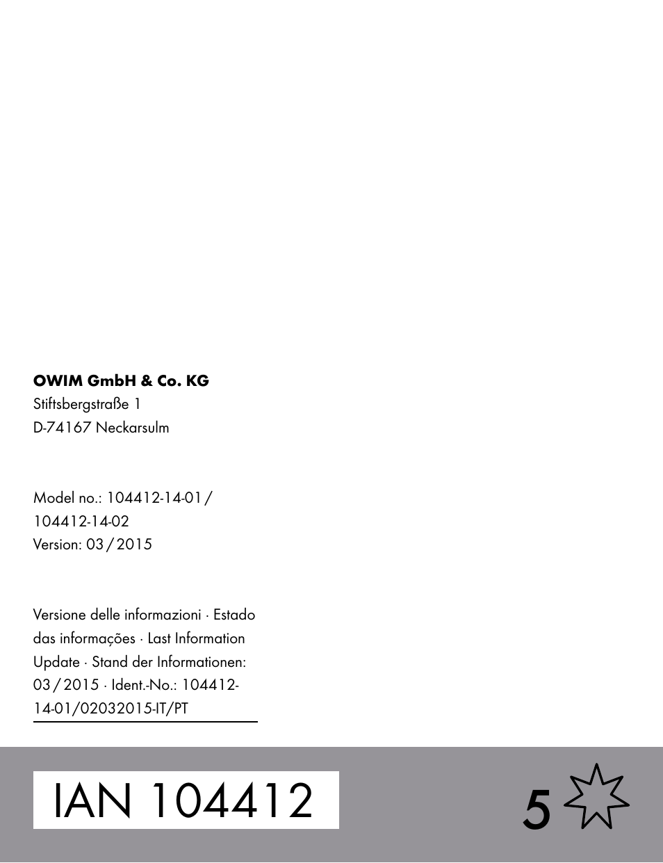 Silvercrest 104412-14-01/104412-14-02 User Manual | Page 69 / 69