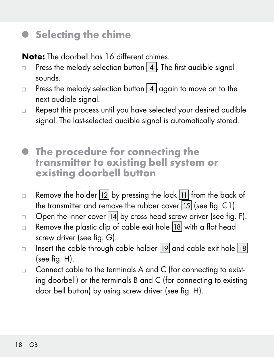 Selecting the chime | Silvercrest 104412-14-01/104412-14-02 User Manual | Page 18 / 99