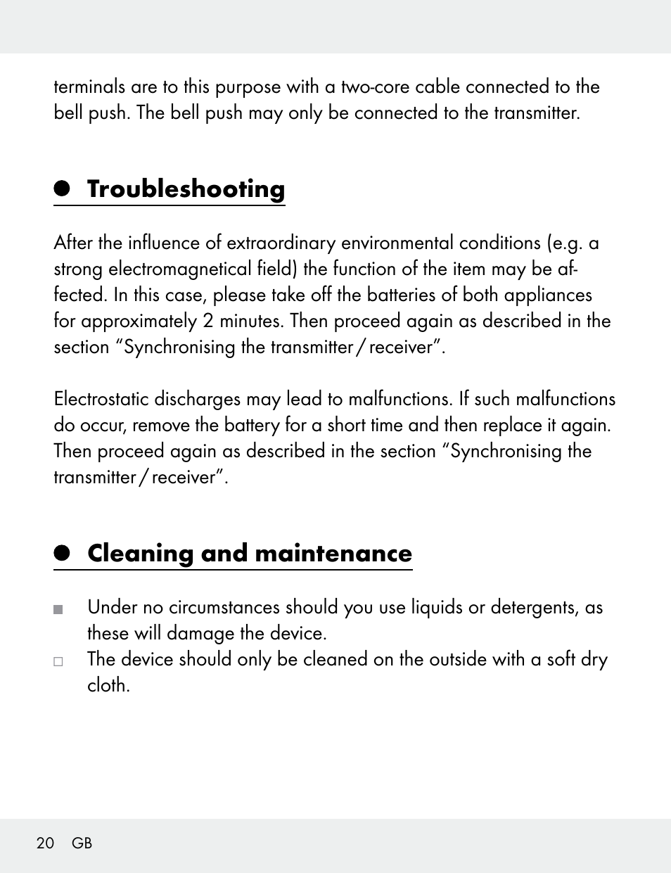 Troubleshooting, Cleaning and maintenance | Silvercrest 104412-14-01/104412-14-02 User Manual | Page 20 / 99