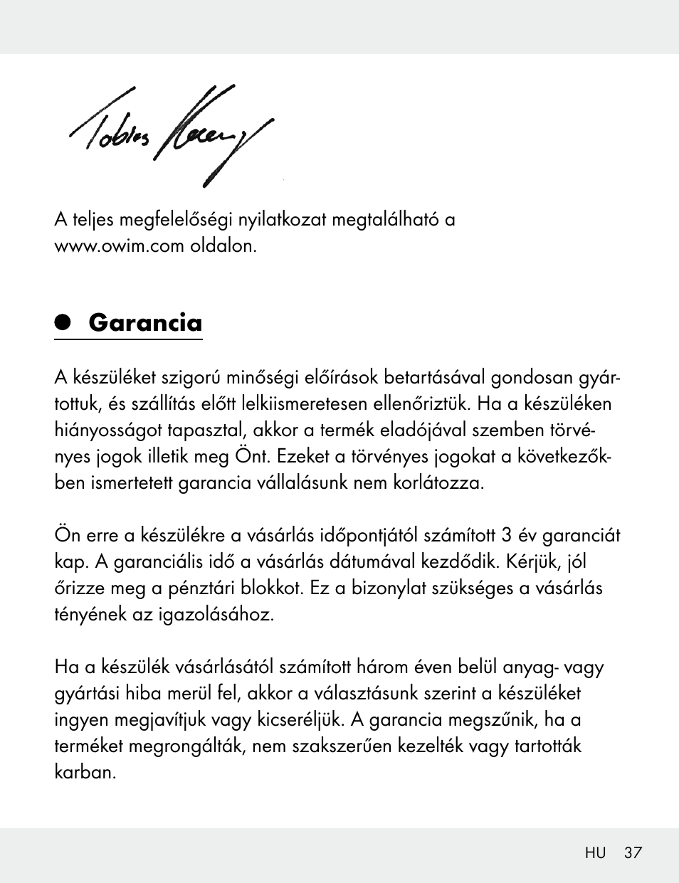 Garancia | Silvercrest 104412-14-01/104412-14-02 User Manual | Page 37 / 99