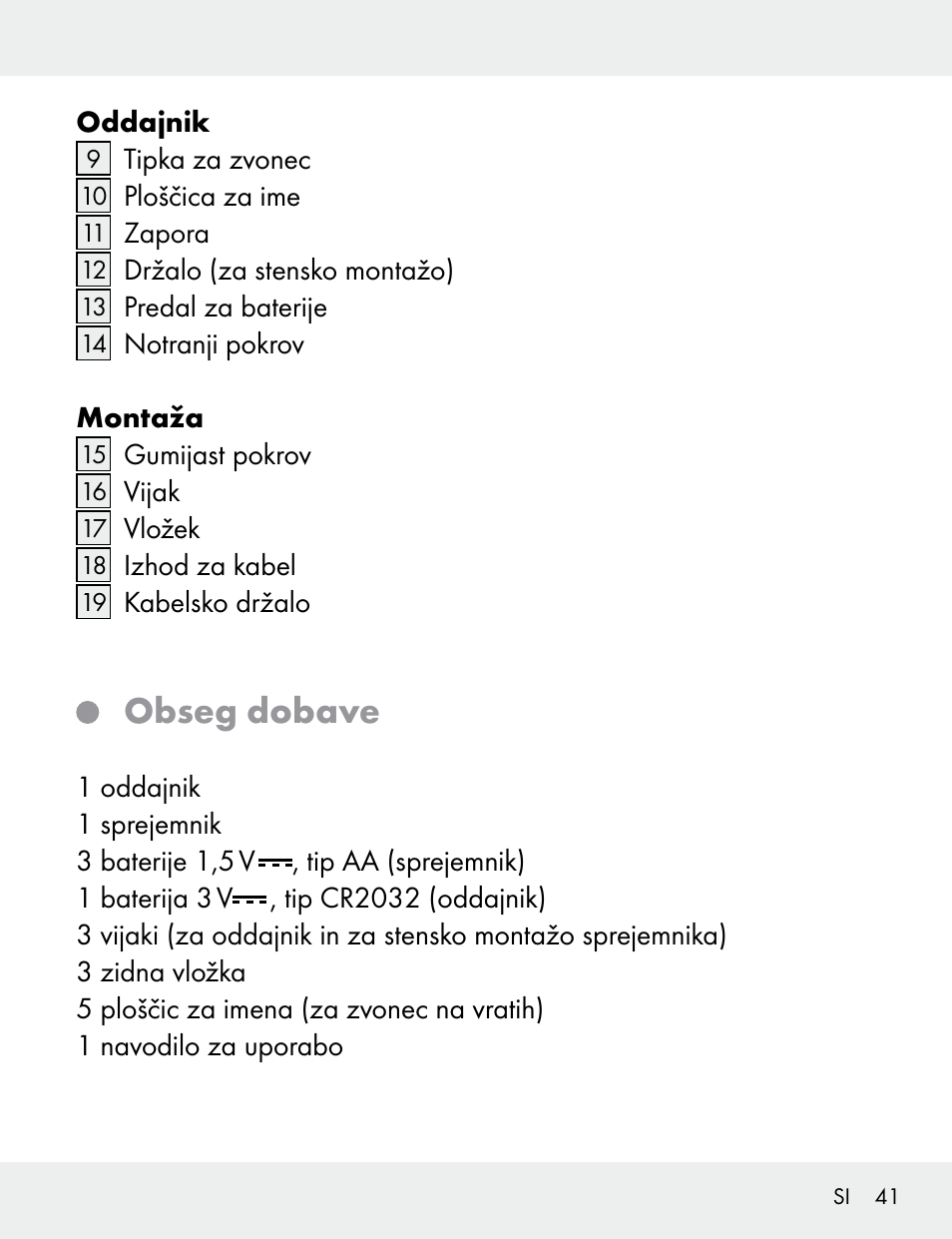 Obseg dobave | Silvercrest 104412-14-01/104412-14-02 User Manual | Page 41 / 99