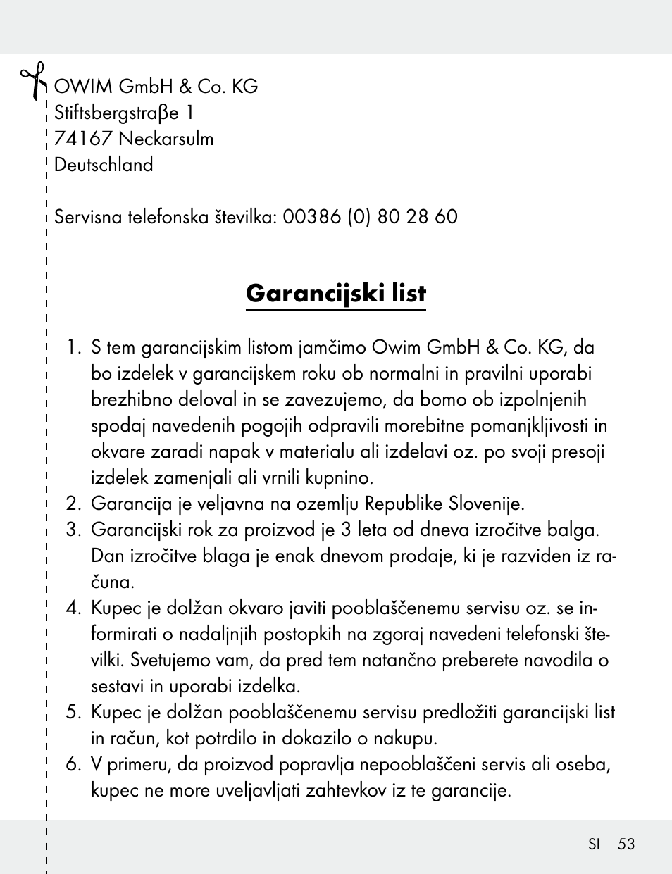 Garancijski list | Silvercrest 104412-14-01/104412-14-02 User Manual | Page 53 / 99