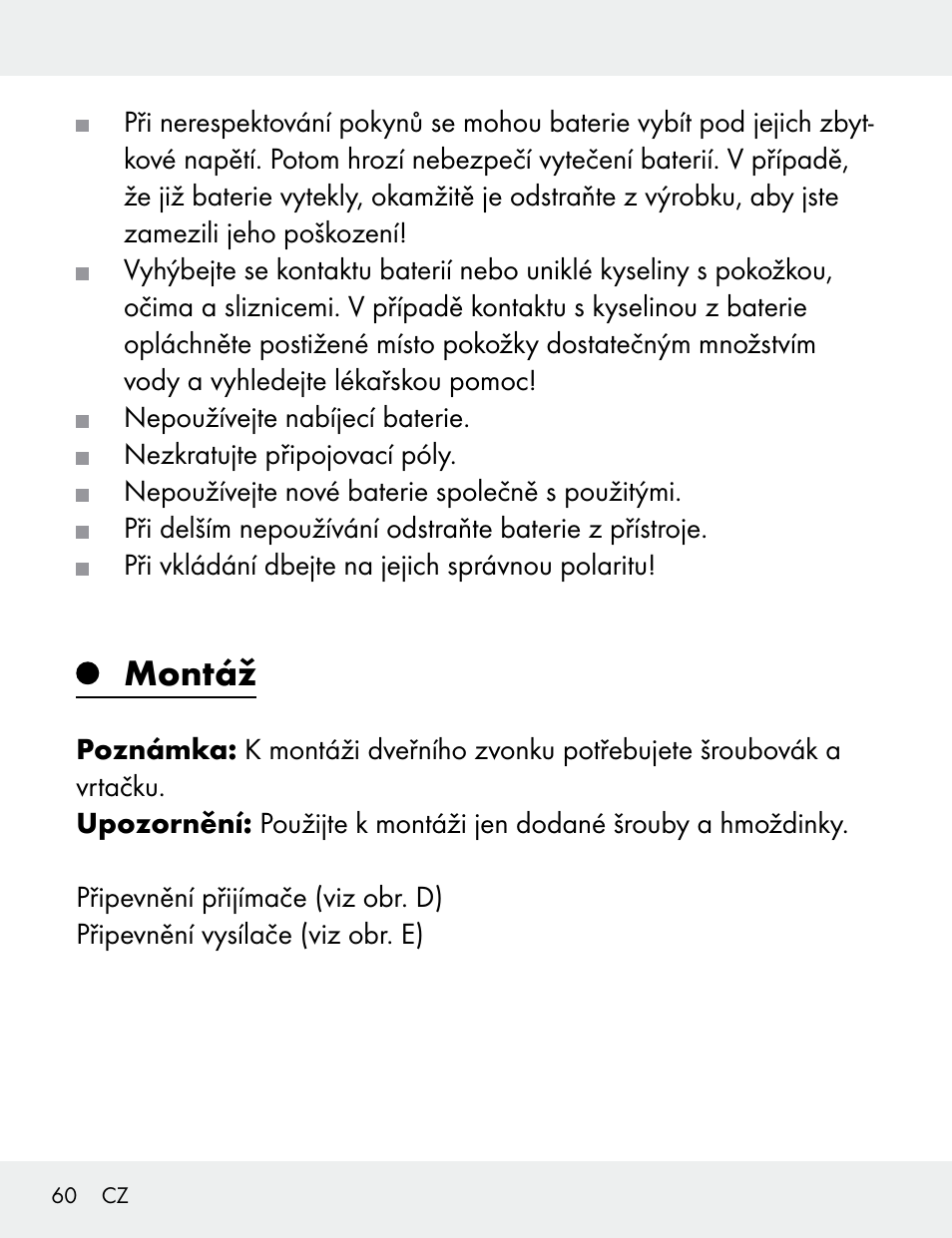 Montáž | Silvercrest 104412-14-01/104412-14-02 User Manual | Page 60 / 99