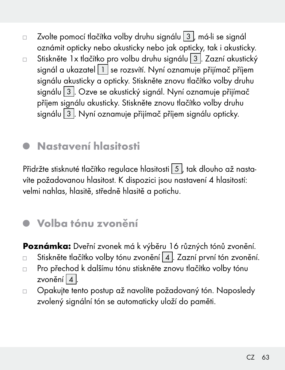 Nastavení hlasitosti, Volba tónu zvonění | Silvercrest 104412-14-01/104412-14-02 User Manual | Page 63 / 99