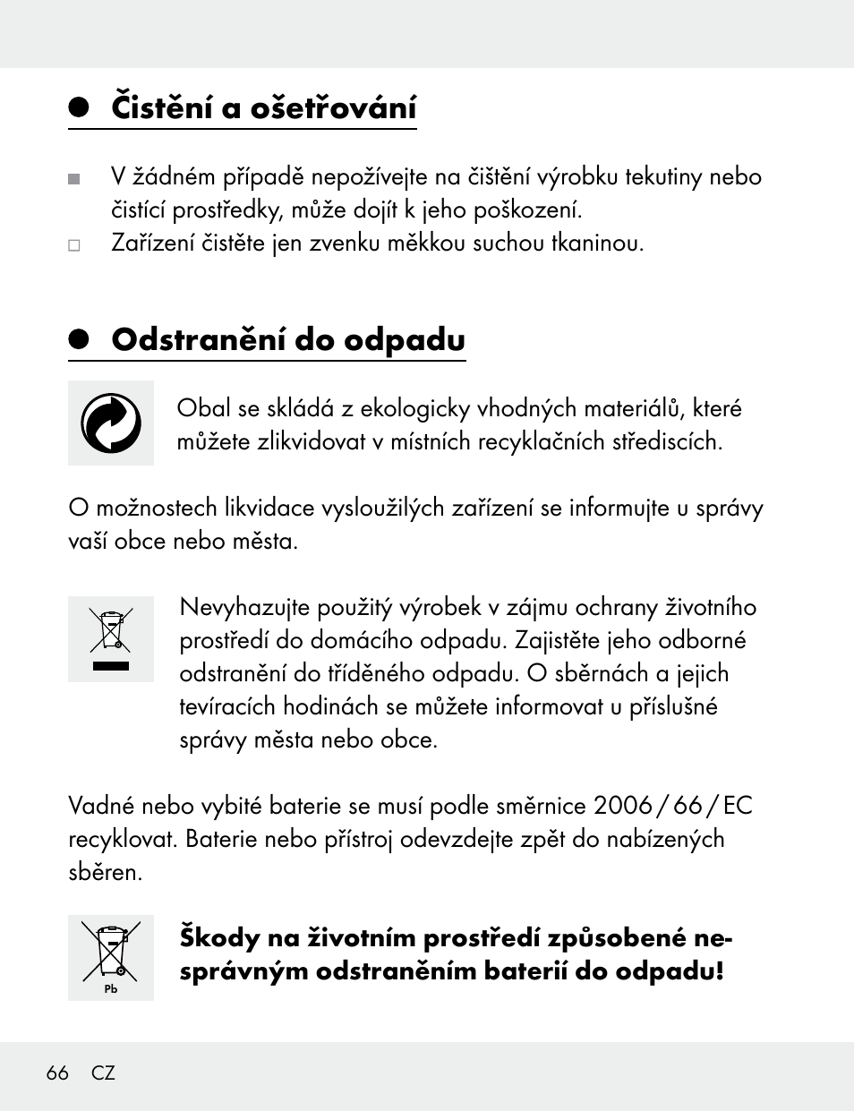 Čistění a ošetřování, Odstranění do odpadu | Silvercrest 104412-14-01/104412-14-02 User Manual | Page 66 / 99