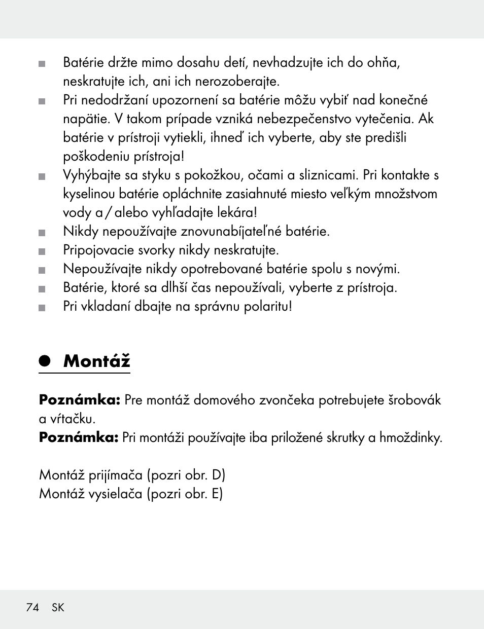 Montáž | Silvercrest 104412-14-01/104412-14-02 User Manual | Page 74 / 99