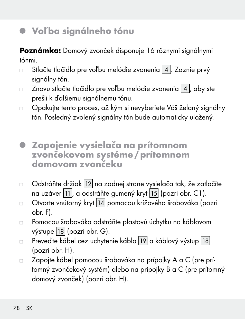 Voľba signálneho tónu | Silvercrest 104412-14-01/104412-14-02 User Manual | Page 78 / 99