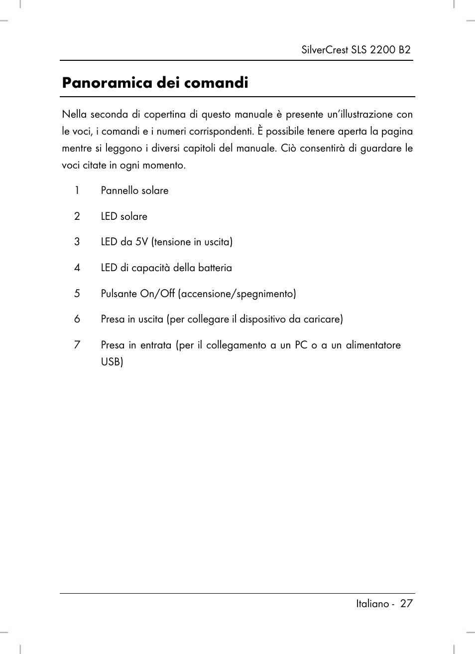 Panoramica dei comandi | Silvercrest SLS 2200 B2 User Manual | Page 29 / 90