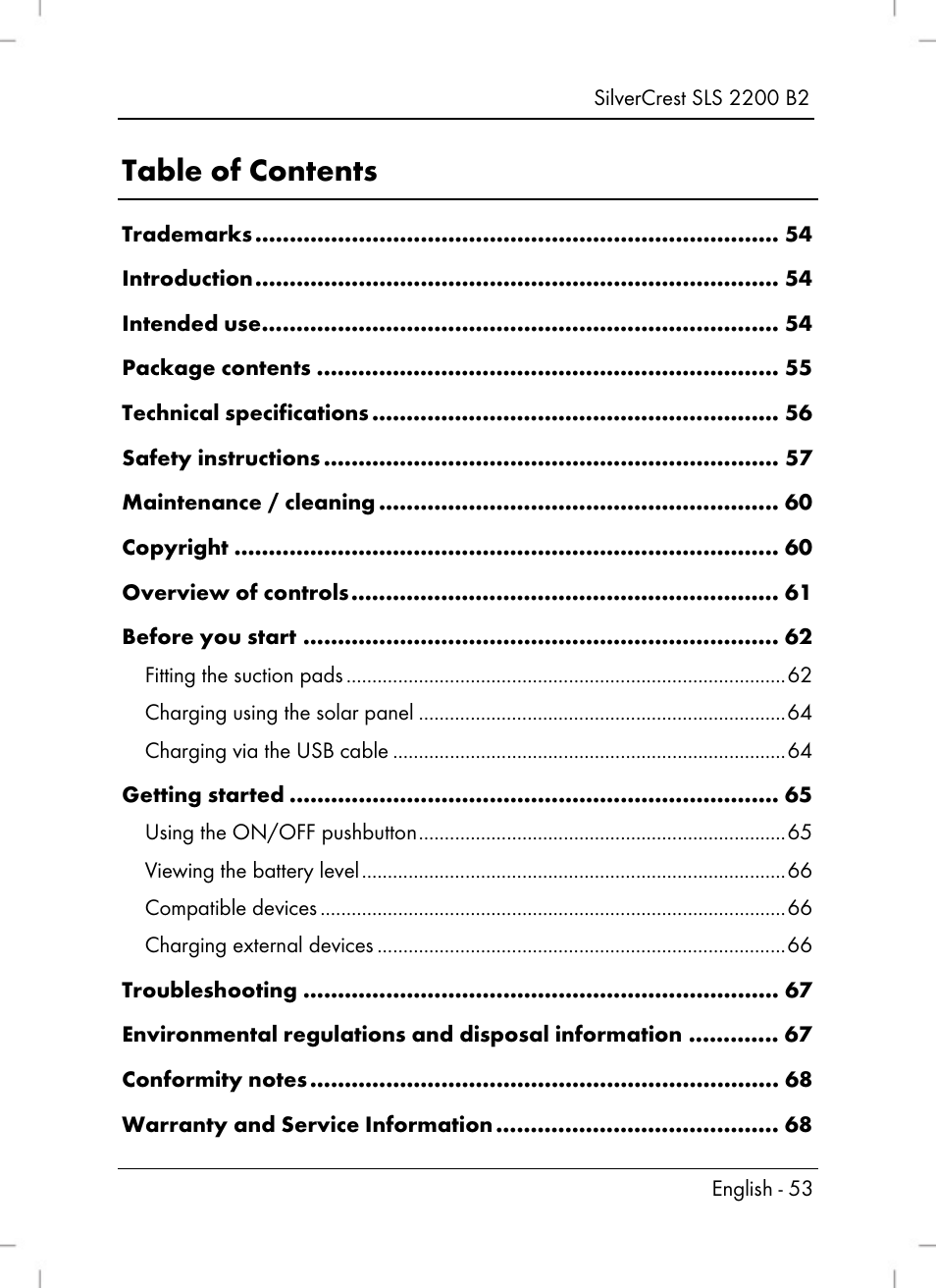 Silvercrest SLS 2200 B2 User Manual | Page 55 / 90