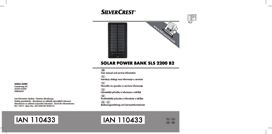 Silvercrest SLS 2200 B2 User Manual | 106 pages