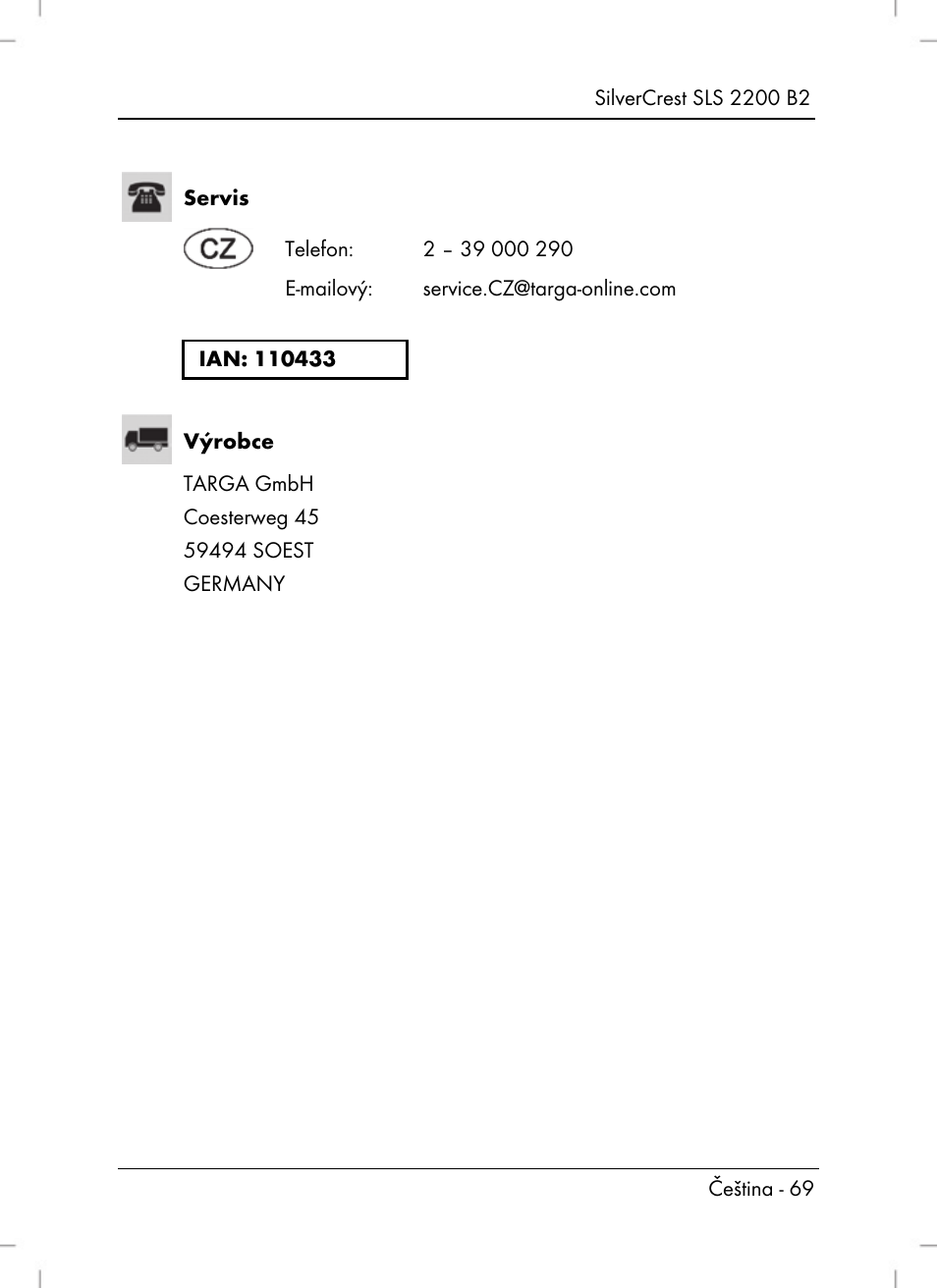 Silvercrest SLS 2200 B2 User Manual | Page 71 / 106