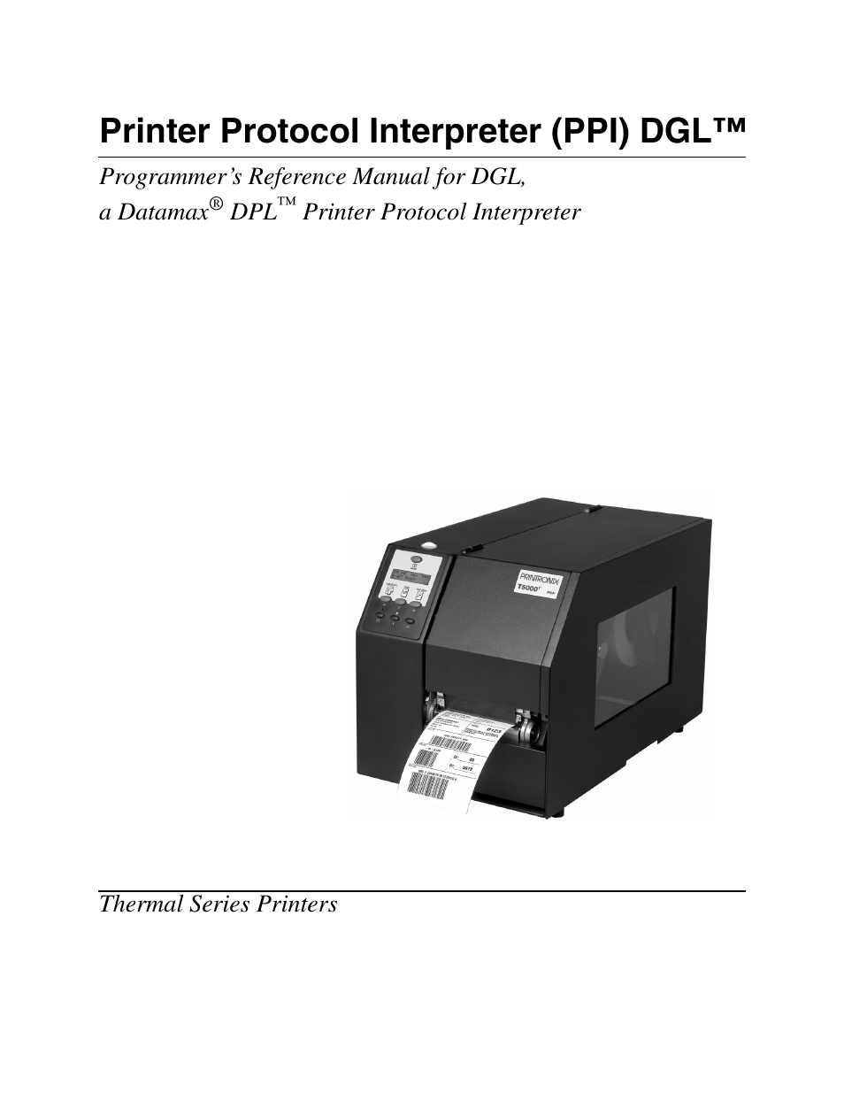 Datamax DGL User Manual | 56 pages