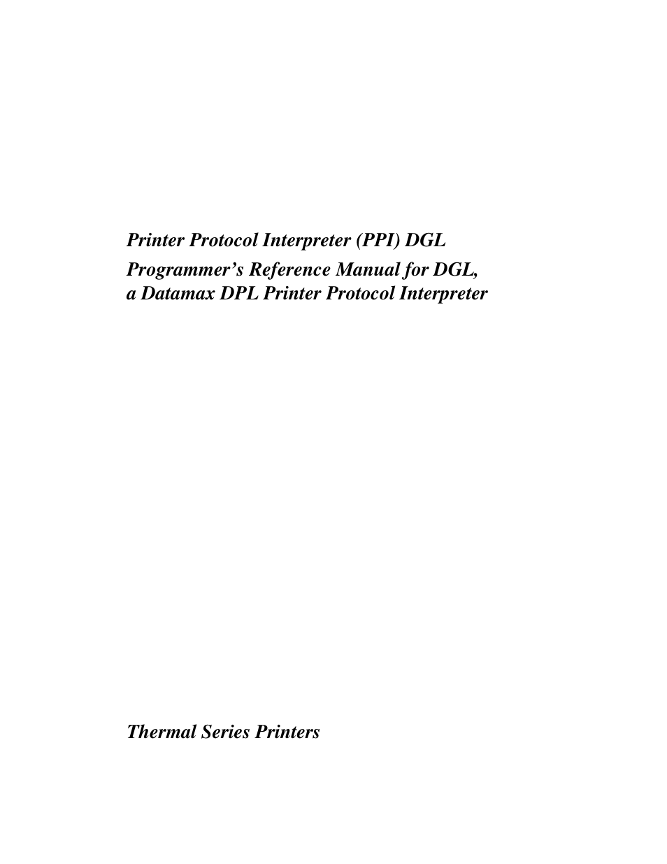 Datamax DGL User Manual | Page 3 / 56