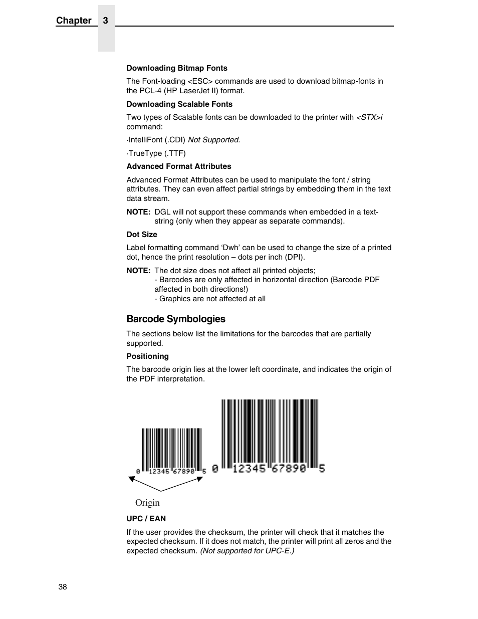 Barcode symbologies | Datamax DGL User Manual | Page 38 / 56