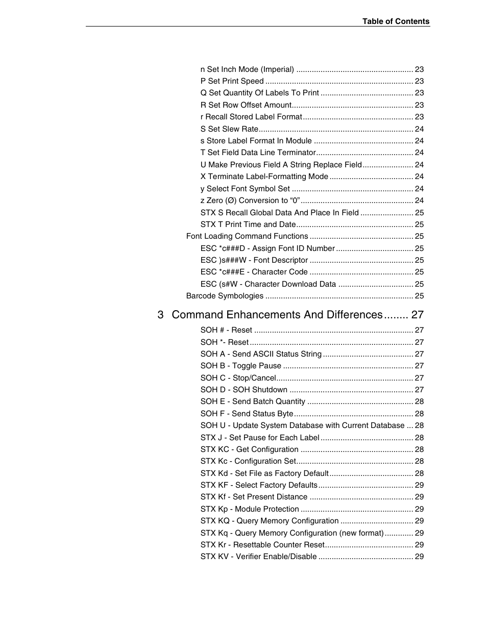 3 command enhancements and differences | Datamax DGL User Manual | Page 7 / 56