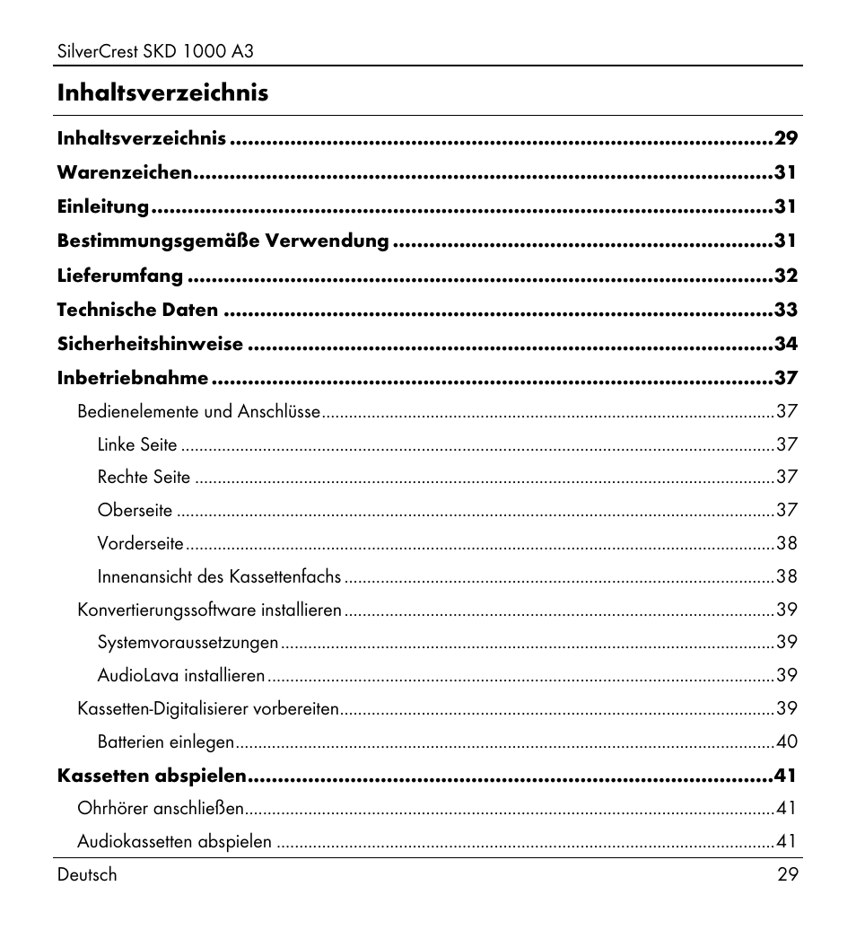 Silvercrest SKD 1000 A3 User Manual | Page 31 / 86