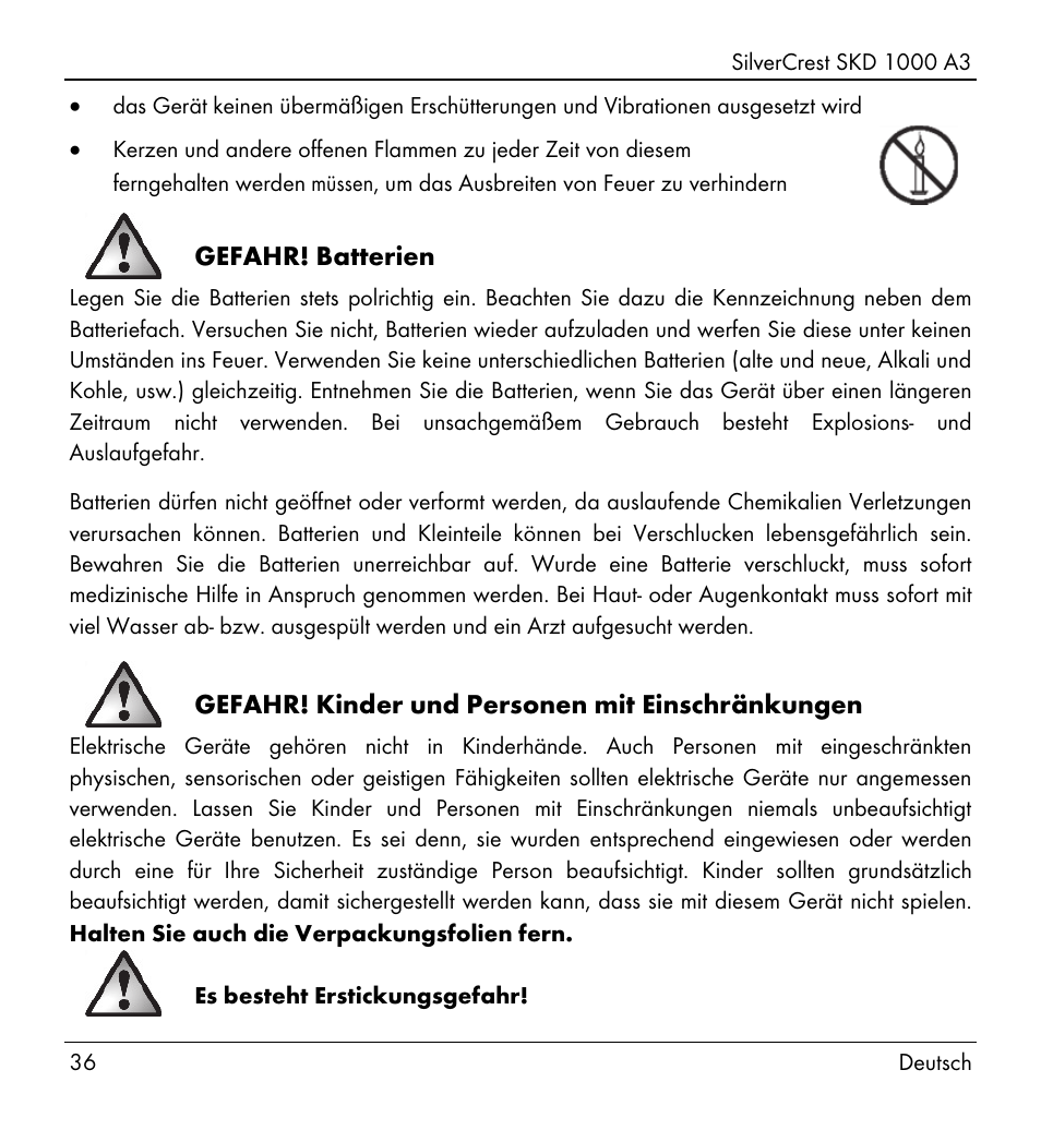 Silvercrest SKD 1000 A3 User Manual | Page 38 / 86