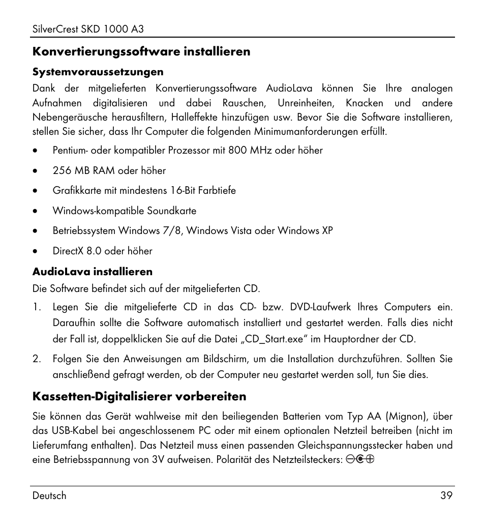 Silvercrest SKD 1000 A3 User Manual | Page 41 / 86