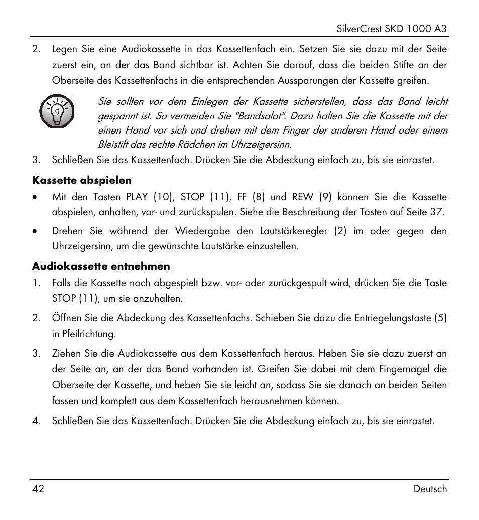 Silvercrest SKD 1000 A3 User Manual | Page 44 / 86